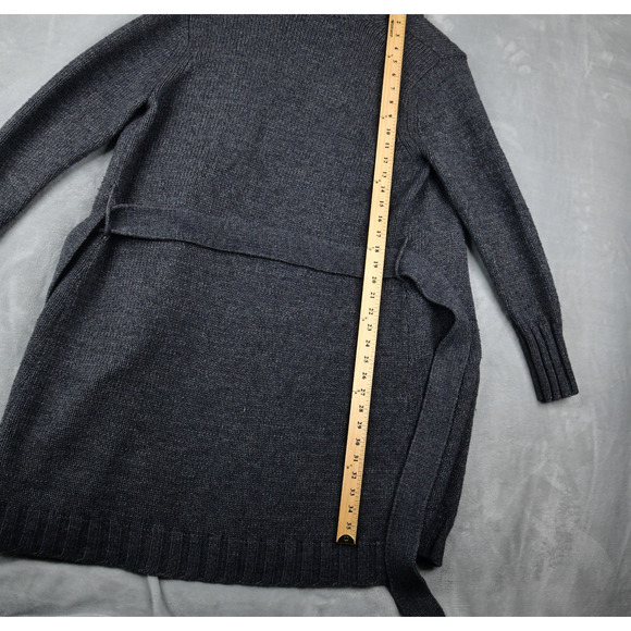 Old Navy Cardigan Womens Extra Large Dark Gray Open Front Belted Pockets - Picture 5 of 6